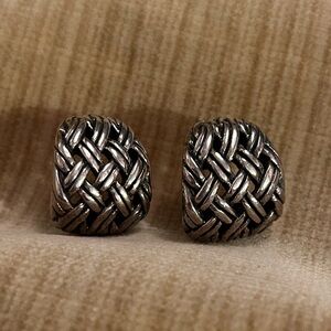 Midas Sterling Silver Basketweave Earrings